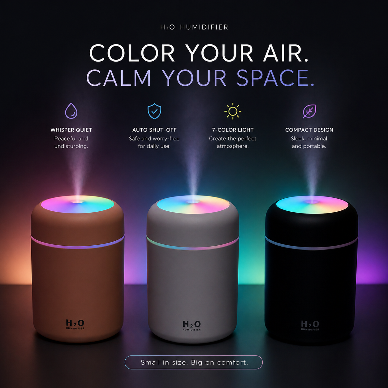 Portable Air Humidifier Aroma Essential Oil Diffuser for Car Home