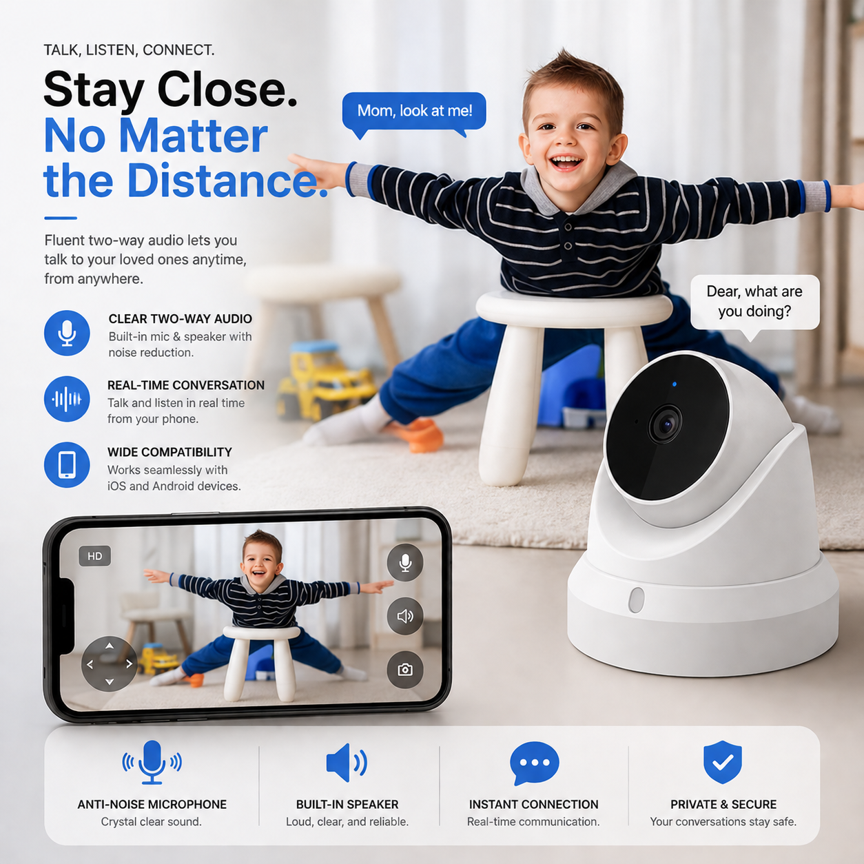 IP WiFi Camera Baby Monitor Home Security Camera