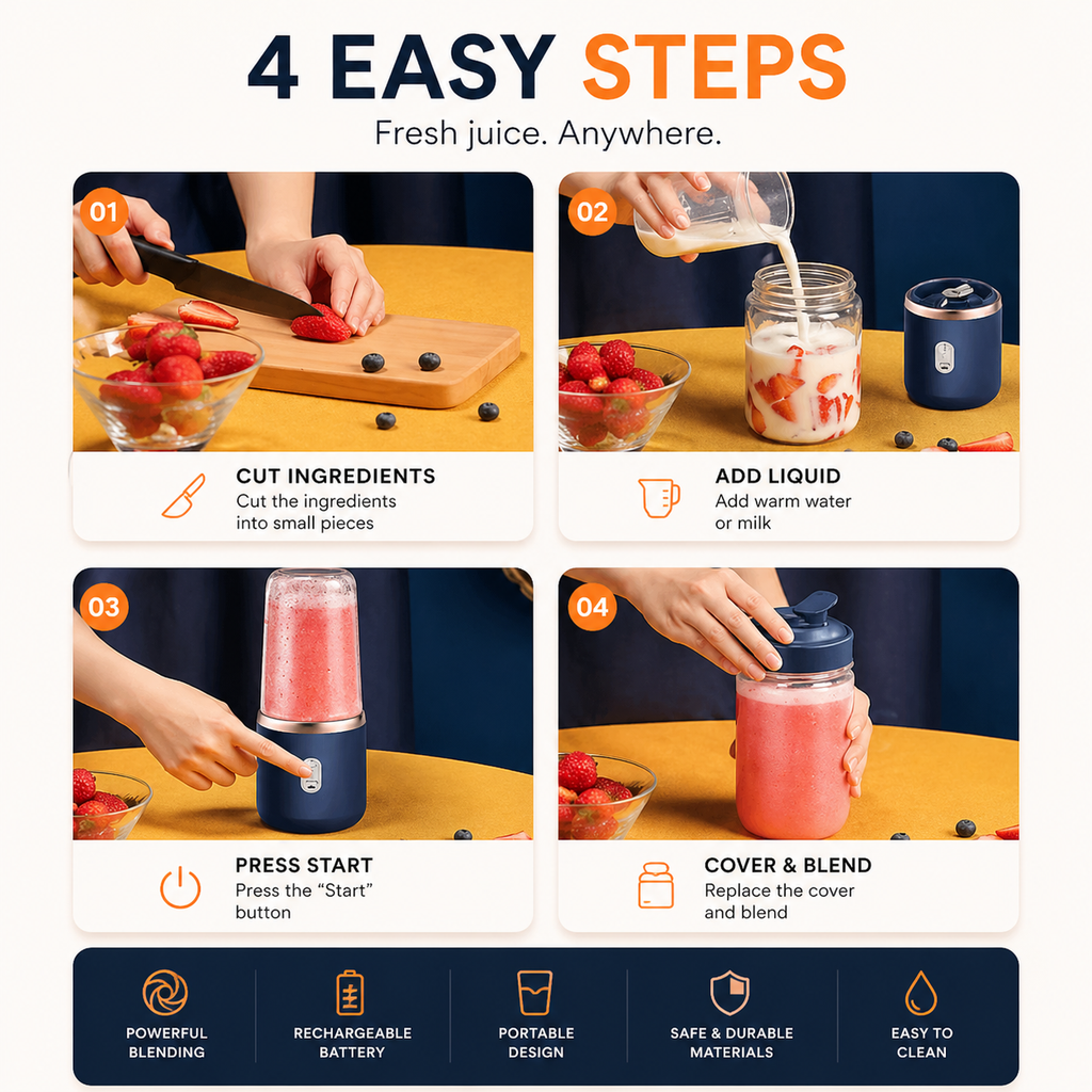 High Quality Twin Gear Portable Juice Blender