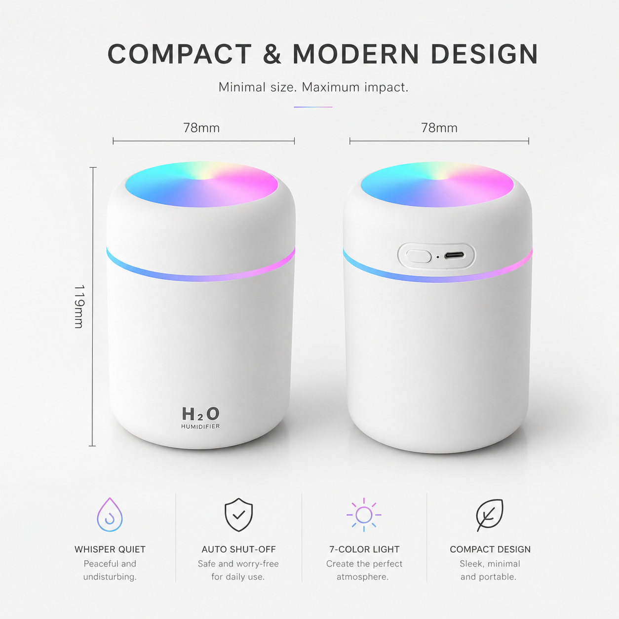 Portable Air Humidifier Aroma Essential Oil Diffuser for Car Home