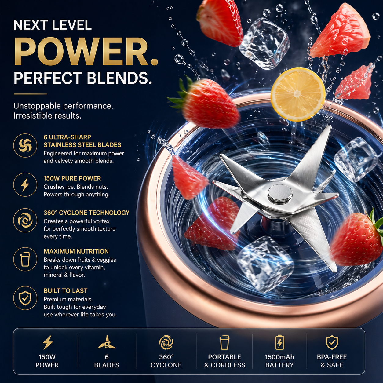 High Quality Twin Gear Portable Juice Blender