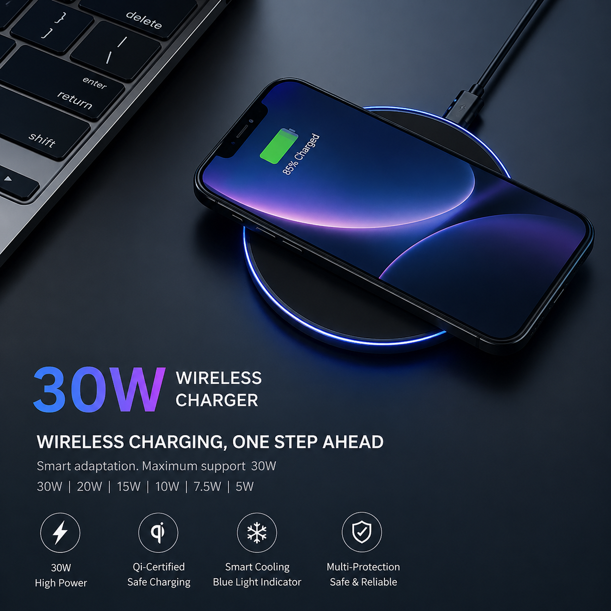 Dragon W9 30W Wireless Charging Pad